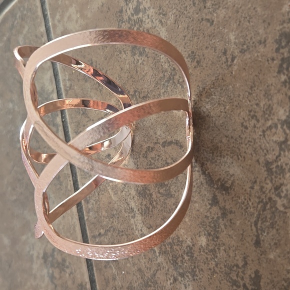 Rose Gold Open Cuff Bracelet - Picture 10 of 10